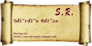 Sörös Róza névjegykártya